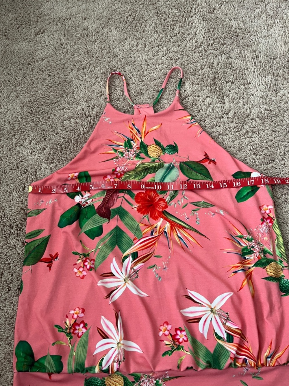Express Pink Tropical Floral Halter Tank Top Size M - Picture 3 of 6
